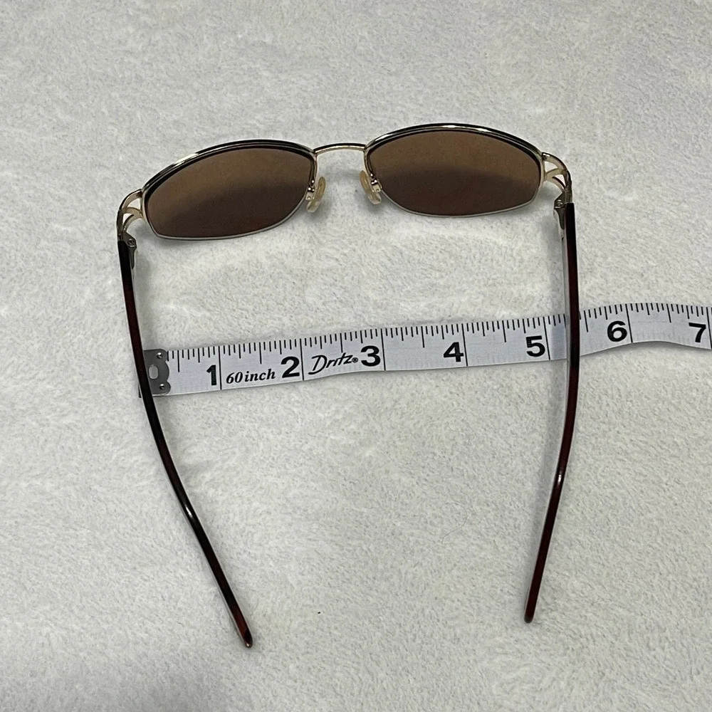 Tura 617 COP Oval Sunglasses Brown Wood Grain Gold Accents Italy FRAMES‎ ONLY
